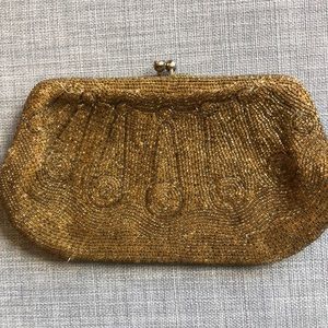 Vintage Gold Beaded Clutch